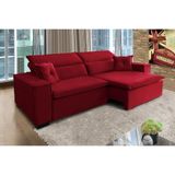 Sofá Londres Retrátil e Reclinável 2,40m vermelho