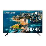 Smart Tv 43 Uhd 4k Samsung 43cu7700, Processador Crystal 4k Samsung Gaming Hub, Visual Livre De Cabos Tela Sem Limites