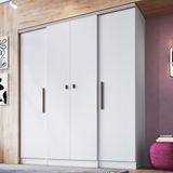 Guarda-roupa Casal 4 Portas 2 Gavetas Doripel Miami Branco