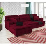 Sofá Retrátil e Chaise Orlando 240x150 chumbo