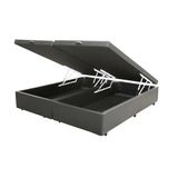 Base Cama Box Bau Bipartido Casal Corino Cinza 43x138x188