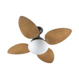 Ventilador Teto Jet Venti-delta Preto 4 Pás Mdf Mogno 110 V