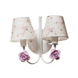 Arandela 2 Lâmpadas Flores Rosa Quarto Bebê Infantil Menina