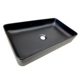Cuba De Louça Para Banheiro Sobrepor Luxuosa 60 Cm - Preta