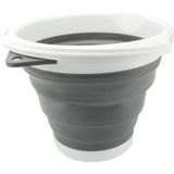 Balde Dobrável Retrátil Silicone 5 Litros Alça Mop - Cinza