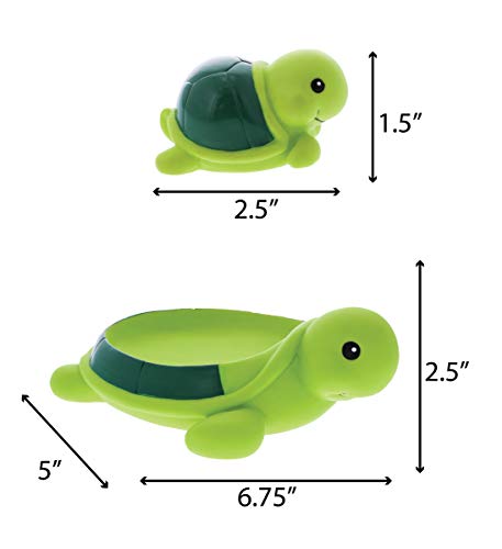 Dollibu Tartaruga Verde Família Animal Banho Squirters 4 Pi