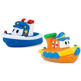 Nuby 2-pack Tub Rebocadores Flutuante Barco Brinquedos De Banho, Cores Maio V