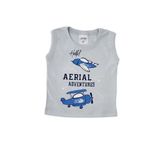 Camiseta Masculina Regata Bebê Menino em Algodão de Avião