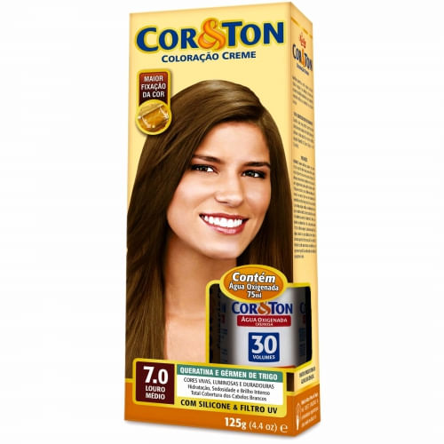 Tintura Cor&amp;ton 7.0 Louro Medio