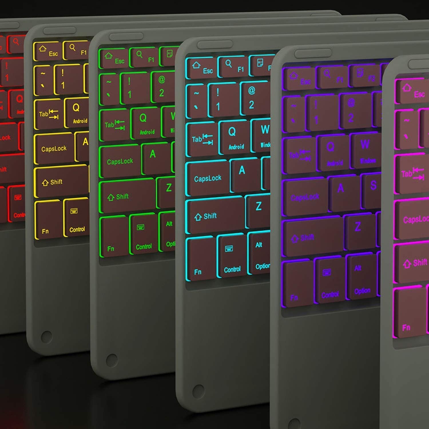 Capa De Teclado Espanhol Com 7 Cores Retroiluminadas E Mouse Para Hu