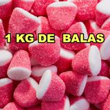 Balas Fini Beijinhos De Morangos Acidos Pacotão De 1kg