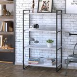 Estante Industrial Kuadra Com 3 Nichos 80 Cm - Branco/preto