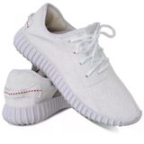 Tênis Meia Masculino Leve Macio Caminhada Confortável Knit Branco 45