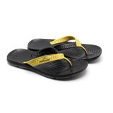 Chinelo Alcalay Masculino Vegano Antiderrapante Macio Preto, Amarelo 37-38