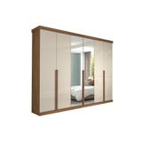 Guarda Roupa Casal 6 Portas E 6 Gavetas C Espelho Guarapari Avela Off White Panan