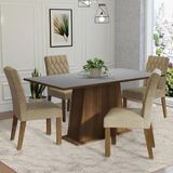 Conjunto Sala De Jantar Mesa Tampo De Madeira 4 Cadeiras Rustic/cinza/imperial Ashley Madesa