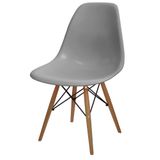 Cadeira Eames Polipropileno Cinza Base Madeira - 24130