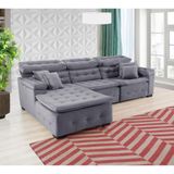 Sofá Retrátil e Chaise Orlando 280x150 chumbo