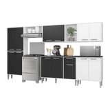 Cozinha Compacta Com Armário E Balcão Xangai Jazz Multimóveis Branca/preta