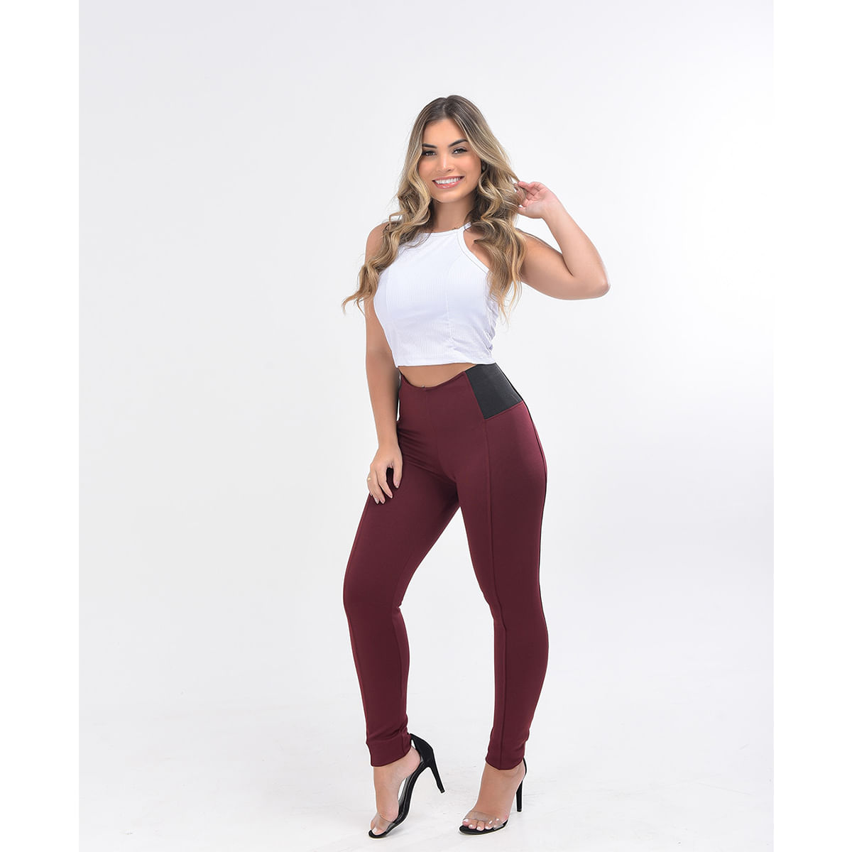 Kit 2 Calça Legging Cintura Alta Modelo Empina Bumbum Modeladora