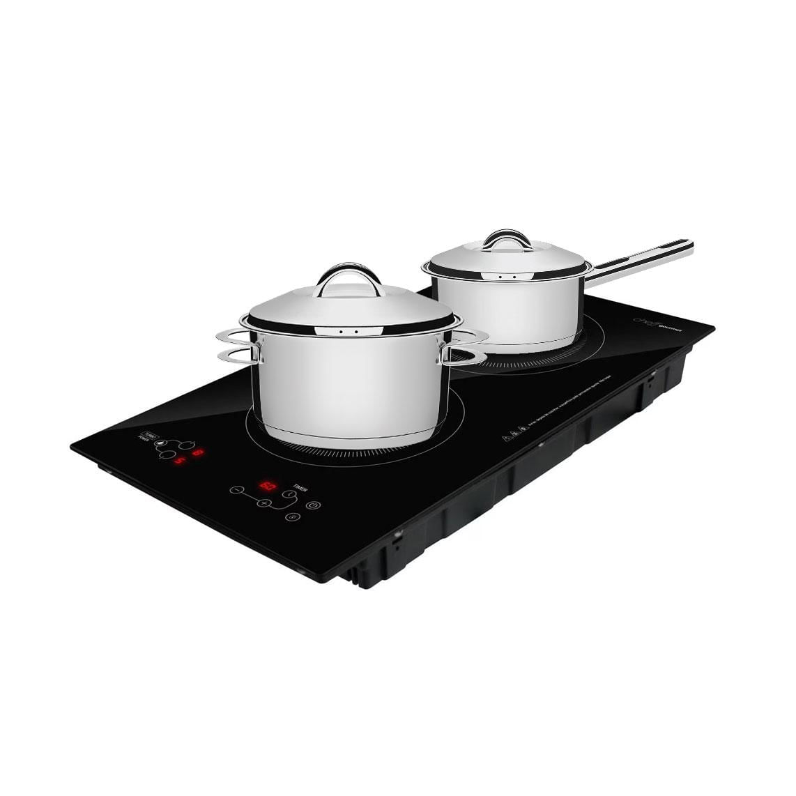 Fogão Cooktop De Indução 2 Bocas Elétrico Eci02ep 220v E Panelas Solar  20cm Pit5 E  16cm Pit7 - Eos