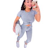 Conjunto Feminino Cropped Nozinho e Calça Jogger