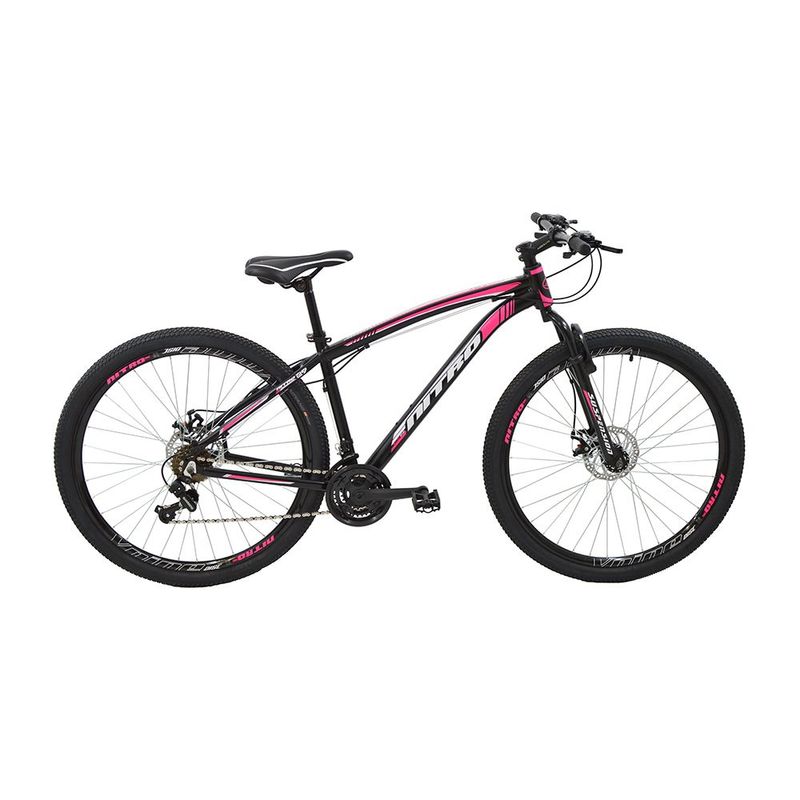 Bicicleta Polimet Nitro Aro 29 Susp. Dianteira 21 Marchas - Preto/rosa