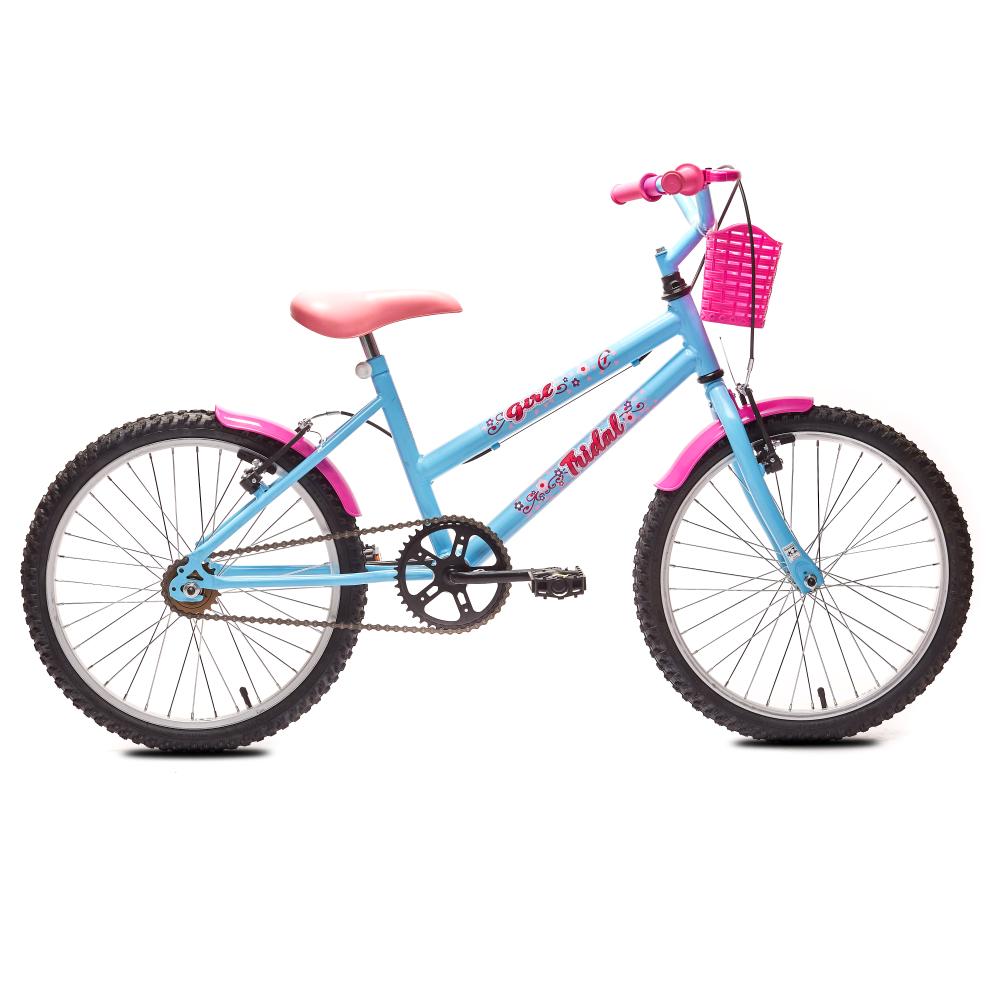 Bicicleta Aro 20 Mtb Girl Infantil Tridal - Azul Céu