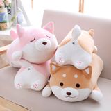 Bonito Grosso Shiba Filhote De Cachorro Travesseiro De Pelúcia De Brinquedo Dormindo Lon