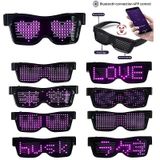 Bluetooth Led Party Glasses Línguas Personalizadas Usb Charging Flas