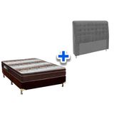 Cama Box Queen Crc Colchao Ortopedico Light Ortobom Cabeceira Dama Suede Cinza
