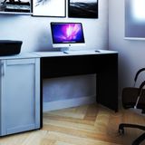 Mesa para Escritório Fini Bramov Móveis Preto/Cinza Cristal