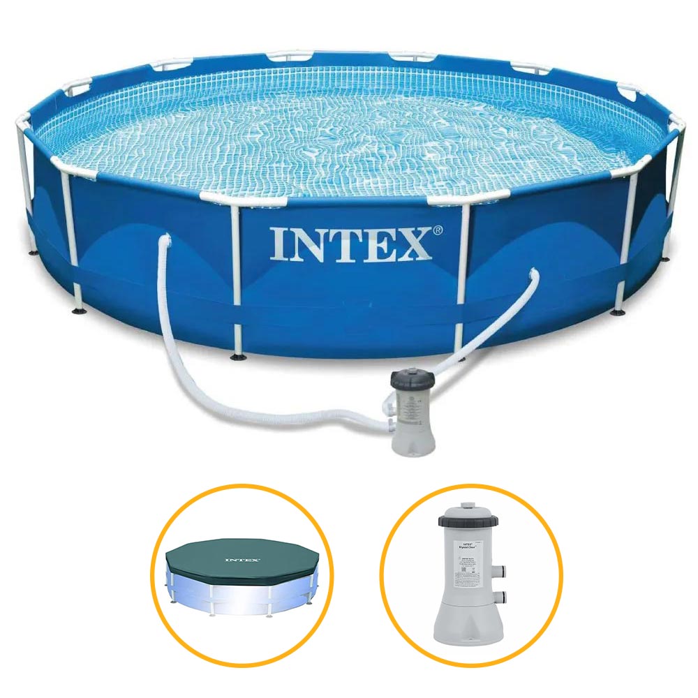 Piscina Intex 4.485 Litros Estrutural Azul Capa Bomba Filtrante 110v