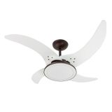 Ventilador De Teto Tron Mareiro Led 4 Pás Branco / Marrom - 220v - Único