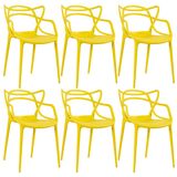 Kit - 6 x Cadeiras Masters Allegra - Amarelo