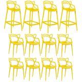 KIT - 8 x cadeiras + 4 x banquetas altas Masters Allegra - Amarelo