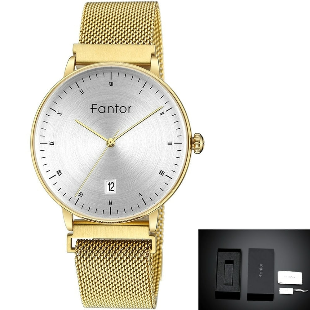 Relógio Feminino Fantor Wf1020l À Prova D&#39;água Ouro