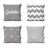 Capas De Almofadas Cinza Gratidão Decorativas Para Sofá
