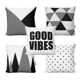 Capas De Almofadas Preto E Branco Decorativas Good Vibes