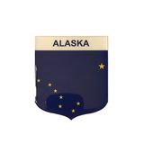 Adesivo Resinado Em Escudo Da Bandeira Do Alasca