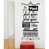 Adesivo Decorativo Frases Tem Que Ser Você Pra Sala Cozinha