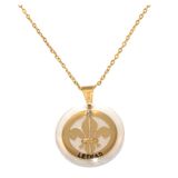 Colar Cordão Profissão Letras Flor de Lis Folheado Ouro 18k
