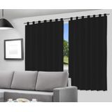 Cortina Blackout Preto - 280x220cm - Com Alça Para Varão