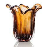 Vaso Em Cristal Murano Marron  São Marcos