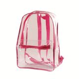 Mochila Transparente Feminina Pink Pvc Resistente