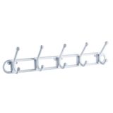 Cabide De Parede Ou Porta Plástico Branco Com 5 Ganchos
