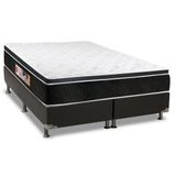 Cama Box King: Colchão Espuma D33 Castor  Black E White + Base Crc Suede Black(193x203)