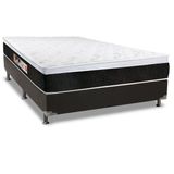 Cama Box Casal: Colchão Espuma D45 Castor  Black E White Air + Base Crc Suede Black(138x188)