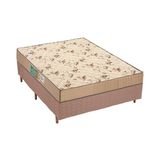 Cama Box Casal: Colchão Espuma D45 Polar  Pérola Clean + Base Crc Rústico Clean(138x188)