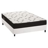 Cama Box Casal: Colchão Espuma D45 Ortobom  Light Saúde Ortopilow + Base Crc Courano White(138x188)